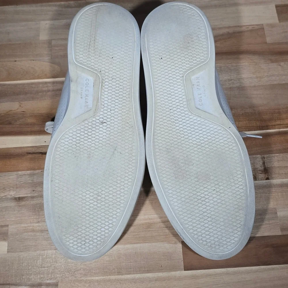 Cole Haan Grand Series Laser Perforated Leather Sneakers 12M White Mens‎